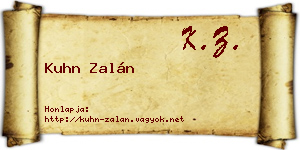Kuhn Zalán névjegykártya